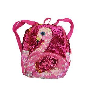 TY Pink Sequin Flamingo Kids Backpack 11x9 Reversible Sparkle Mini Bag Cute